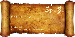 Szili Zia névjegykártya